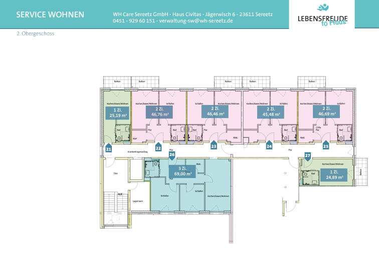Betreutes Wohnen Sereetz 2. Obergeschoss