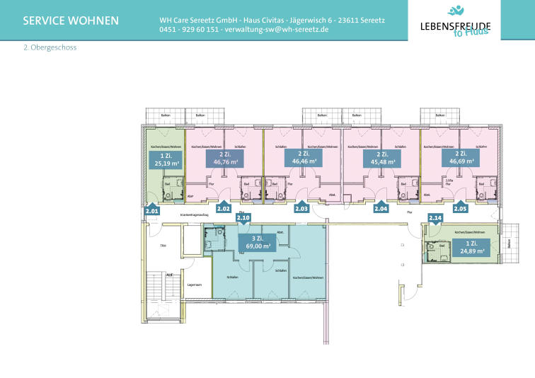 Betreutes Wohnen Sereetz 2. Obergeschoss
